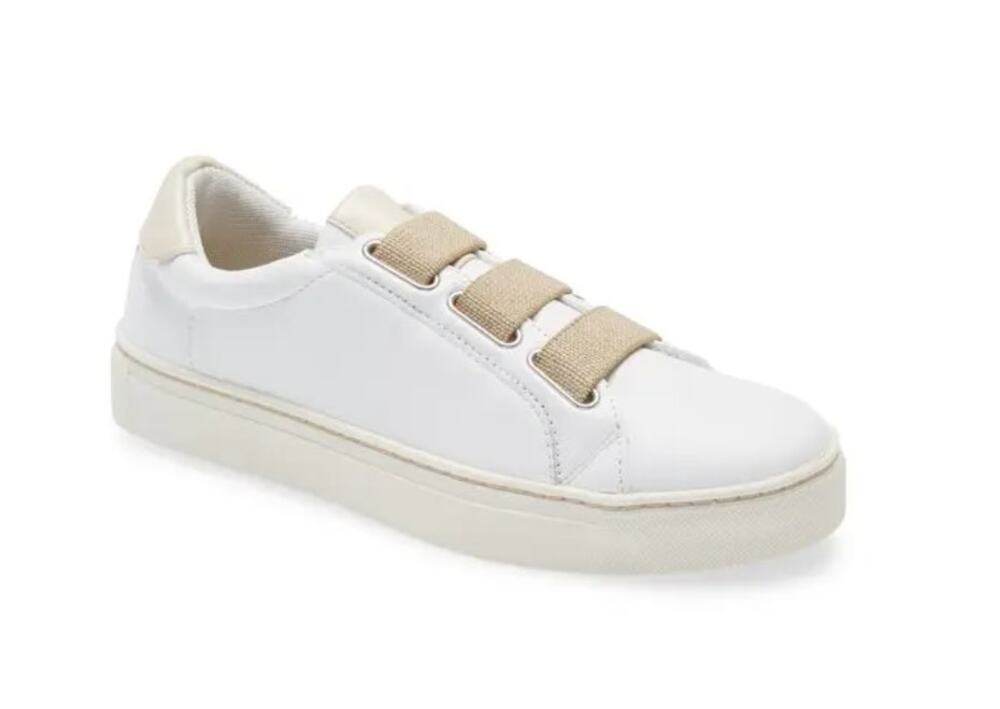 Flexx Sneak Easy Sneaker Kino Leather White Beige Size 7.5 NIB Slip On Style